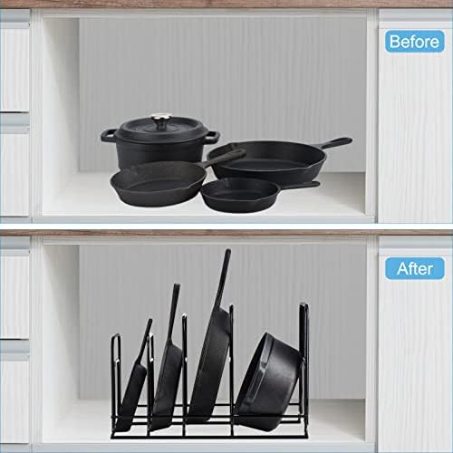 Toplife Heavy Duty Pan Organizer,5 Tier Storage Rack for Cast Iron Skillets - Image 6