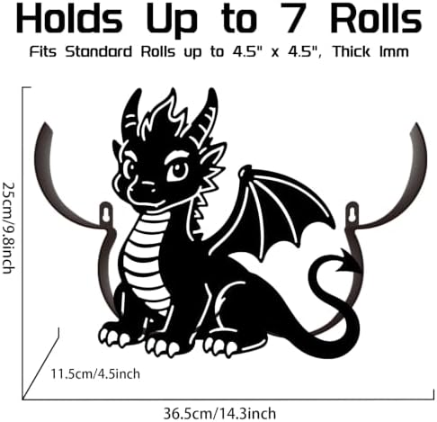 Dragon Toilet Paper Holder Wall Mount/Stand for Extra 8 Rolls - Image 2