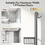 Over the Door Shower Caddy Hanging With Double Soap Holder Never Rust Aluminum Shower Shelf With 4 Hooks Hanging Bathroom Organizer No Drilling Shelves for Bathroom Storage Black - Image 7