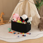 OIAHOMY 75L Large Blanket Basket Woven Storage Basket with Handle Black - Image 3
