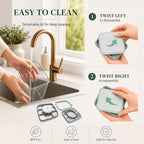 6-Piece Airtight Food Storage Containers, Clear Stackable Pop Lid - Image 3