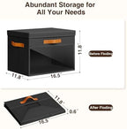 Homsorout Large Storage Bins with Lids - 4 Pack Foldable Decorative Organizers with Clear Windows & Handles, Cube Storage Organizers for Clothes, Blankets, Sweaters, Sheets, Black - Image 7