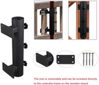 Patio Umbrella Holder Outdoor Deck Mount Umbrella Holder Heavy Duty Umbrella Clamp Hand-Turn Knob Umbrella Base Stand for Deck Railing, Fences，Docks, Courtyard Balcony, Patios - Image 4