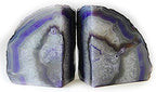 JIC Gem Dyed Purple Agate Geode Bookends Crystal Book Hold for Shelves - Image 5
