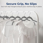 SereneLife 100 Pack Shirt Hangers, Heavy Duty Non-Slip Velvet Hangers with 360° Swivel Hooks, Slim Space-Saving Design for Tops, Jackets, Blouses, & Strappy Dresses (Gray) - Image 3