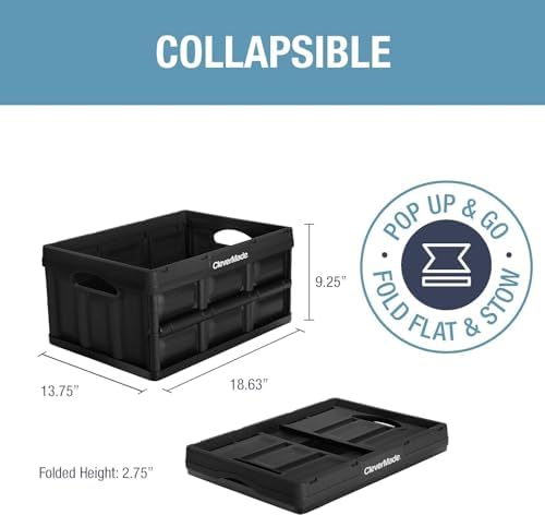 CleverMade Collapsible Storage Bins, 32L 3 Pack, 66 lb Stackable, Ocean - Image 2