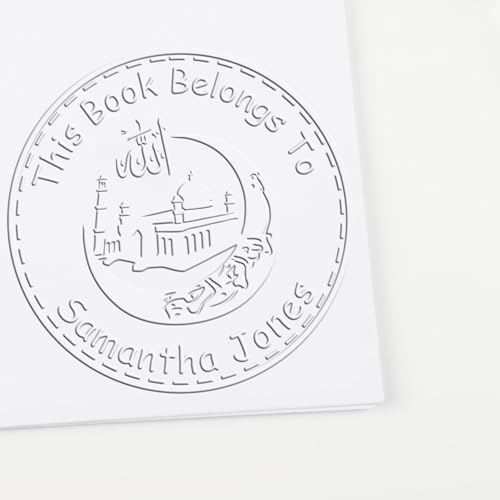 Custom Library Embosser - Hybrid Crescent and Allah Design | Personalized Return Library Embossing Seal for Islamic Bookstore Owners | Customized Library Embosser for Unique Book Identification - Image 4