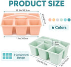 6 Pack Classroom Caddy with Handle, 6 Compartment (Boho) - Image 2