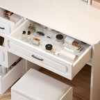 4 Pcs Expandable Drawer Organizer, Adjustable Desk Drawer Organizer with Dividers, 4-Sizes Plastic Storage Bins for Makeup, Kitchen, Bathroom Vanity, Office & Gadgets Drawer - Image 6