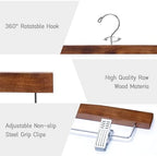Nature Smile Deluxe Wooden Pants Hangers, Retro Pack of 28 - Image 3