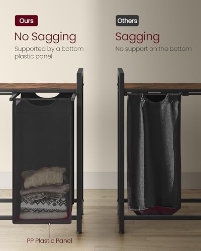 VASAGLE Laundry Hamper with Shelf, 5 Pull-Out Bags, 5 x 10.6 Gallons (40L) - Image 4