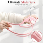 Velvet Felt Stackable Hangers 50 Pack, Thin & Space Saving, Pink - Image 6