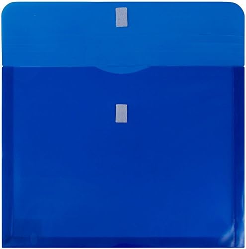 JAM PAPER Plastic Expansion Envelopes with Hook & Loop Closure - Letter Booklet - 9 3/4 x 13 with 1 Inch Expansion - Blue - 12/Pack - Image 2