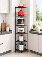 6-Tier Kitchen Corner Pot Rack, Floor Standing Corner Shelf by bimiti