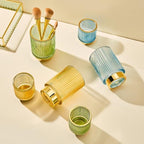 Makeup Brush Holder Organizer,Toothbrush Holders,Desk Pen Pencil Holder,Multifunctional Vintage Glass Brush Cup（S+L/White/A3-4-US） - Image 3