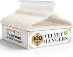 HOUSE DAY Ivory Velvet Hangers 100 Pack New Premium Non Slip Hanger 17.25'' by HOUSEDAY