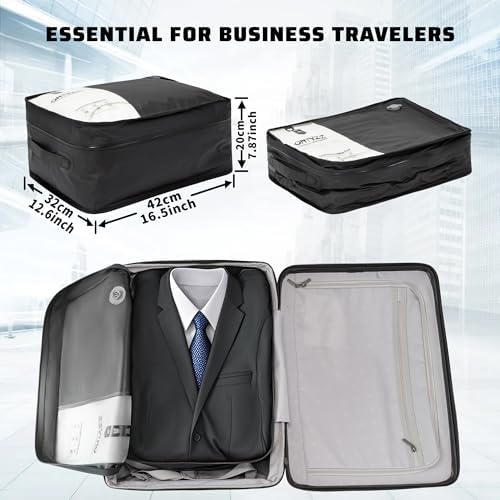 ONTYZZ Vacuum Compression Bag 20 inch Space Saver Bags Travel Case with IP67 Waterproof Zipper for Business Trip, Two Bag Black - Image 3