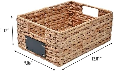 happimess Lane Hyacinth Wicker Pantry Baskets 9"x12"x5", Natural, Set of 4 - Image 2