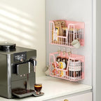 2 Pack Magnetic Shelves for Fridge, Pink Magnet Wire Fruit Baskets - Image 5