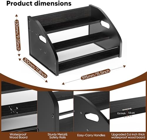 Countertop Liquor Bottle Organizer Shelf, 3-Tier - Image 3