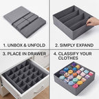 SUREMAX 10-Pack Underwear Organizer for Clothing Underwear, Sock, Bra, Grey - Image 5
