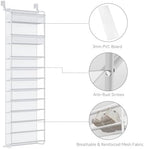 Whitmor 27 Pair Over The Door Shoe Organizer, 11 Tier Hanging Shoe Organizer, Heavy Duty Metal & Mesh Shoe Holder, Hanging Shoe Rack for Closet Organizer & Storage, 7.5 L x 21.7 W x 79.9 H, White - Image 4