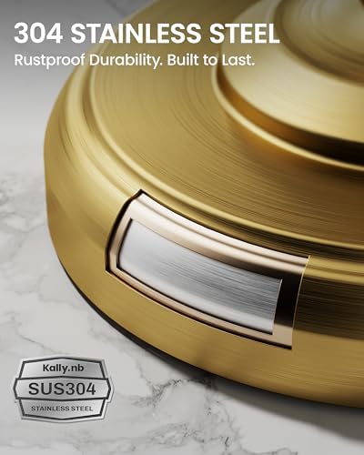 Brushed Gold Toilet Paper Holder Stand Freestanding, Weighted Base, 22 in - Image 5