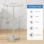 RUMOSE Toilet Paper Holder Stand for Floor Free Standing, Nickel - Image 5
