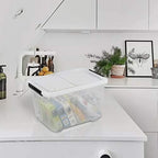 Clear Plastic Storage Bins with Wheels, 4-Pack Latch Boxes, 30 L - Image 5