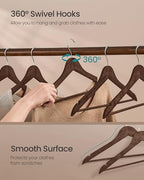 SONGMICS Wooden Hangers, 30 Pack, Basic Wood Clothes Hangers, Space Saving - Image 6