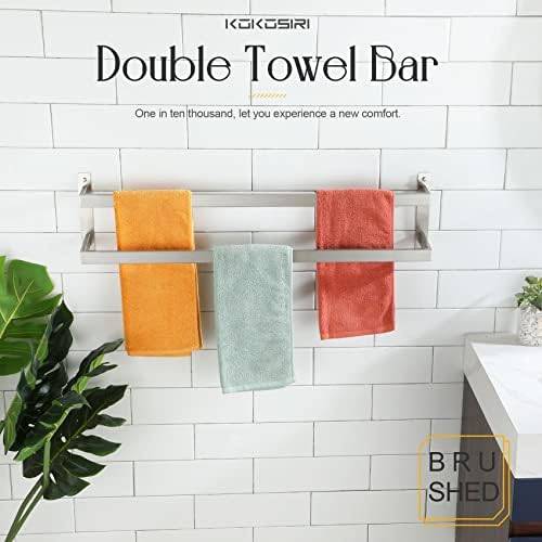 KOKOSIRI Bath Towel Bars 32 Inches Bathroom 2-Tiers Ladder Towel Rails Towel Holders Wall Mounted Towels Shelves Rack Brushed Stainless Steel, B5008BR-L32 - Image 3