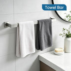 VELIMAX Brushed Nickel Towel Bar, SUS304 Stainless Steel Bathroom Hardware Set, Towel Racks for Bathroom Wall Mounted, 24-Inches - Image 3