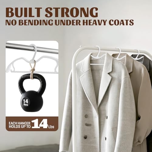 24-Pack White Plastic Short Neck Hangers for Closet Organization - Image 5