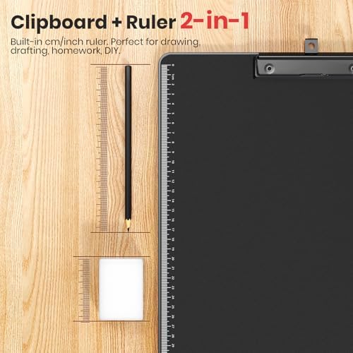 Clipboard with Pen Holder, Aluminum Protection Edge, Dual Clips (2-in-1 Holds Paper & Pen), A3 Size 11" x 17", Heavy Duty Portable Writing Board, for Classroom Office School Doctor Coach(Black,1 Pack) - Image 5