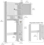 RRX Over The Toilet Storage Cabinet, Bathroom Above Organizer (Milky White) - Image 2