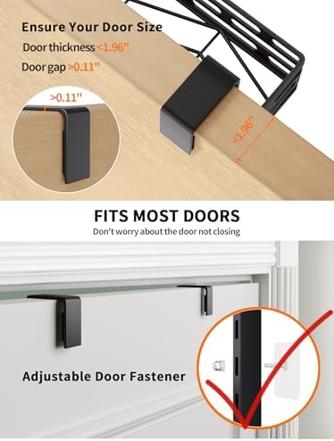 9-Tier Over Door Pantry Rack, Heavy Duty Metal Organizer for Kitchen - Image 4