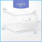 Plastic Food Storage 6 Pack Clear Container Bin with Handles for Organizing Kitchen, Pantry, Refrigerator, Freezer, Pantry, Cabinet, Closet, Bathroom 10”x8”x5” - Image 3