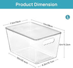 Vtopmart 8 Pack Clear Stackable Storage Bins with Lids and Handles, Large - Image 2