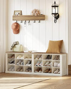 Hzuaneri Shoe Storage Bench, 18-Cubby Shoe Rack Bench, Widened Compartments - Image 3