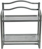 Household Essentials 2-Tier Metal Wall Mount Bathroom Storage Rack, Silver - Image 7