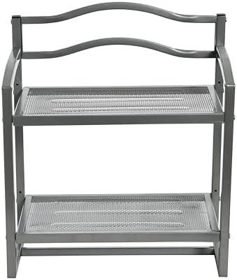 Household Essentials 2-Tier Metal Wall Mount Bathroom Storage Rack, Silver - Image 7