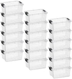 Superio 1.85 Quart Clear Plastic Storage Boxes with Lids, Stackable Organizer Containers, BPA-Free Storage Bins for Home, Office, School & Dorm, 18 Pack by Superio