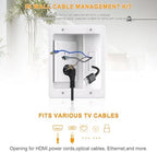 Recessed TV Outlet for in Wall Management Kit Set Box-Two-Hole Socket,TV Wall Kit Hider Box Fits All Plugs - Image 6