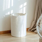 58L Woven Laundry Basket,Cotton Tall Laundry Hamper for Blankets,Clothes,Pillows,Toys,Shoes Large Laundry Bin White - Image 5