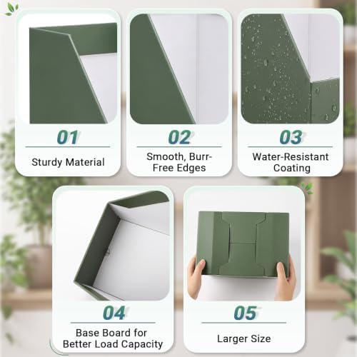 4 Pack Heavy Duty Extra Large Cardboard Magazine Holder 10.6x7.5x12 - Image 3