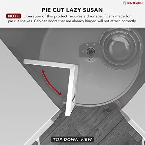 Rev-A-Shelf 24" Pie-Cut Dual Tier Plastic Lazy Susan Organizer for Diagonal Corner Base Cabinets, Rotating Shelves for Kitchen Organization, 24" W x 14.38" D x 26" H, White, LD-2942-24-11-1 - Image 6