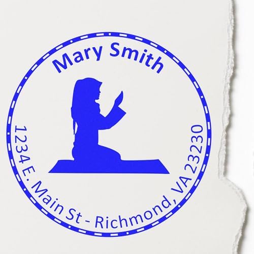 Custom Mailing Stamper for Islamic School Teachers - Home Address Stamp, Pre-Inked, Round 1-5/8 Size, PSI Morning Prayers Design, Available in 5 Ink Colors - Ideal for Islamic Education Professionals - Image 4