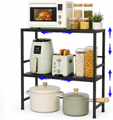 Expandable Metal Storage Shelves, Adjustable Kitchen Shelving Unit Rack by X-cosrack
