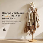 Coat Rack,Solid Wood Cactus Coat Rack Freestanding With 6 L-Shaped Hooks and 3 Adjustable Sizes,Coat Tree for Bedroom, Entryway, Livingroom, Coat Hanger Stand for Coats, Handbags (Natural) - Image 5
