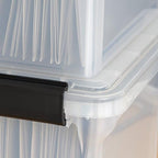 IRIS USA WeatherPro Storage File Box, 32 Qt. 6-Pack, Clear/Black - Image 7